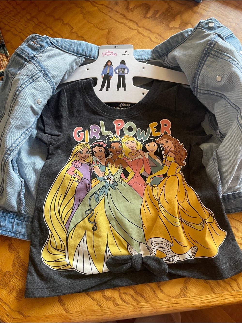 Disney Black 'Girl Power' Princess Graphic Tee with Colorful Print